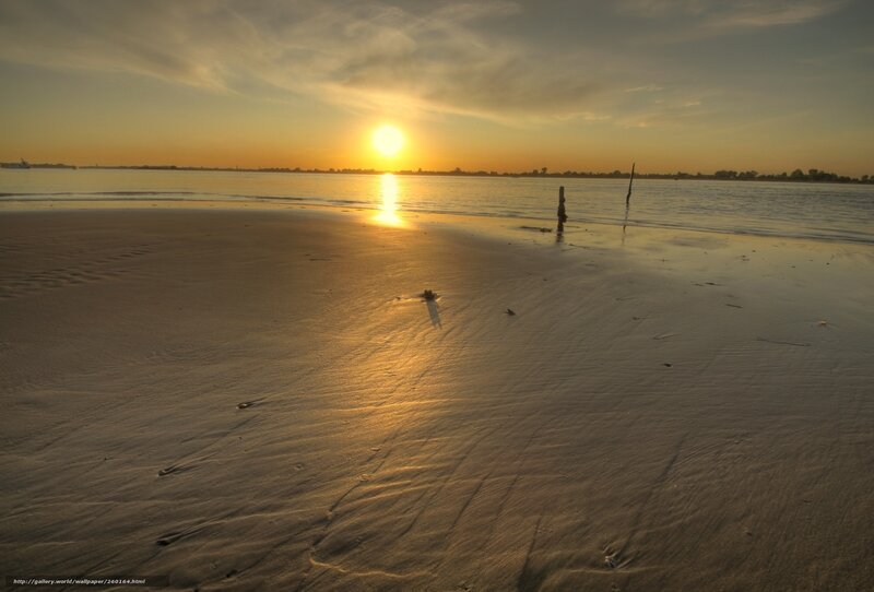 Sunset on a sandy beach