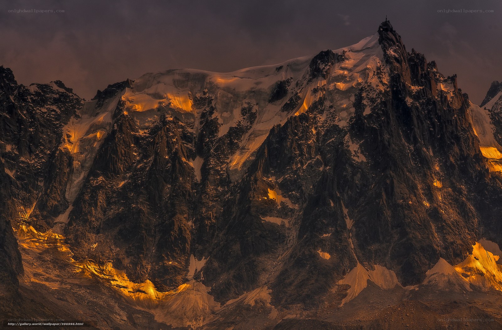 Sunset on a Snow-Capped Mountain