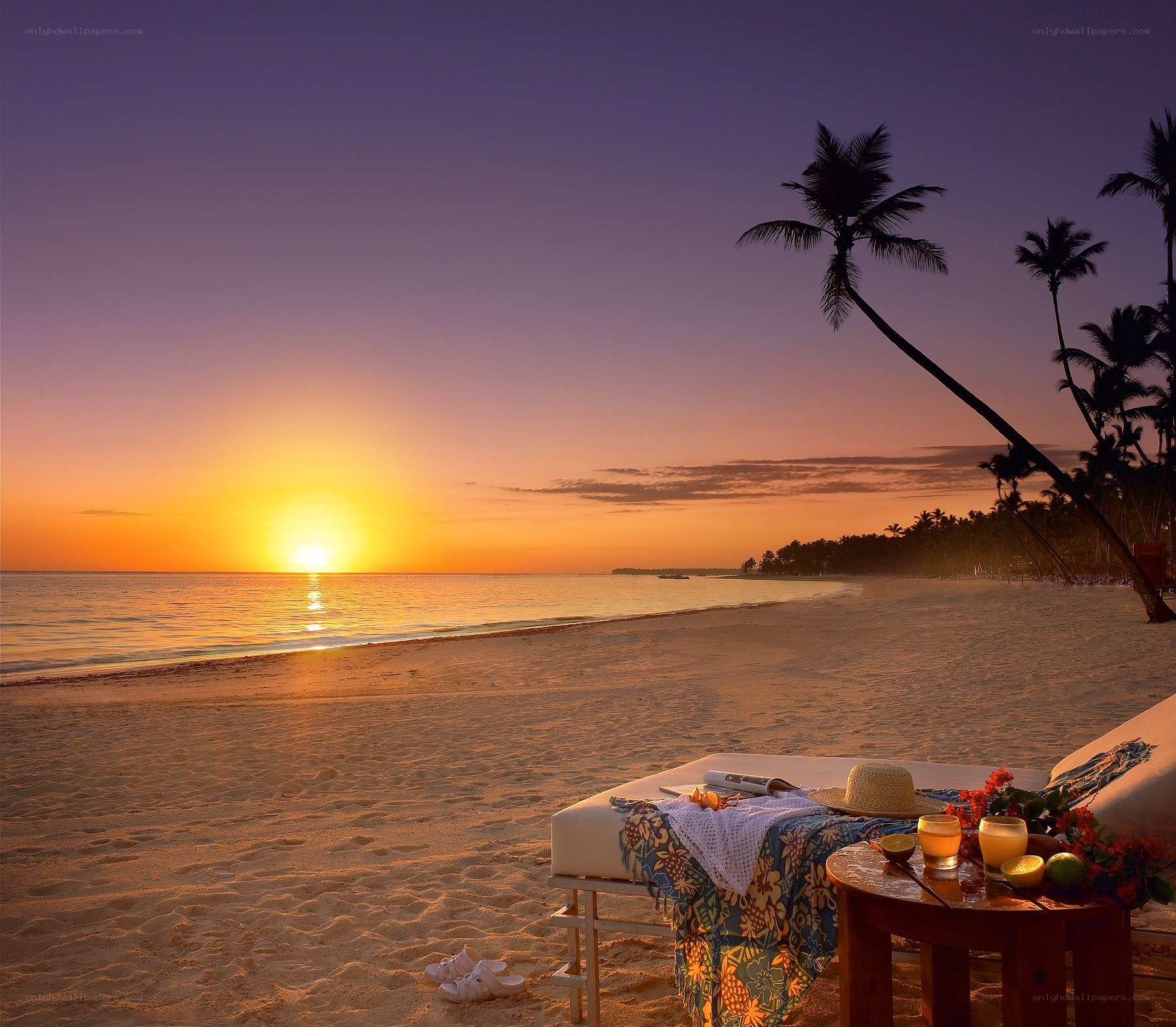 Sunset on a tropical beach