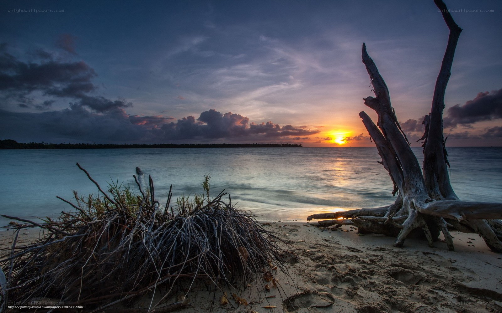 Sunset on a tropical beach