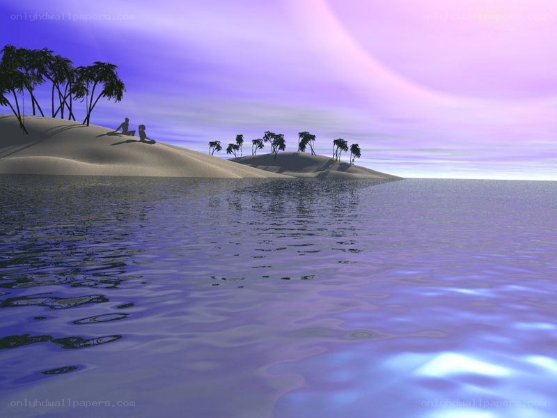 sunset on a tropical island