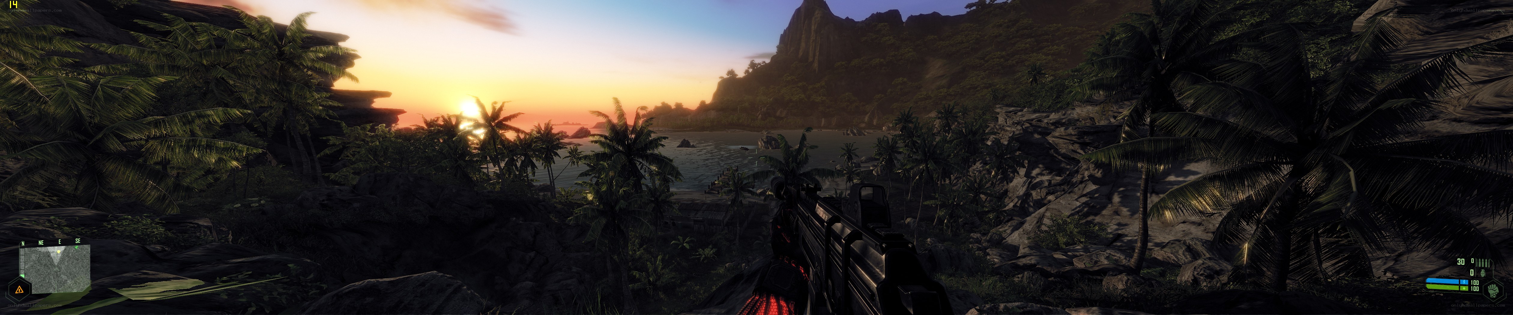 Sunset on a tropical island
