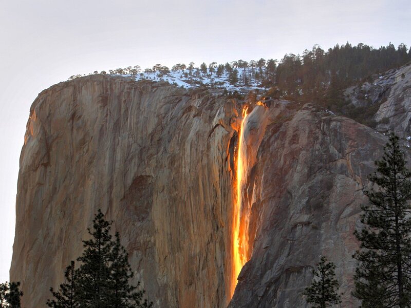Sunset on a waterfall