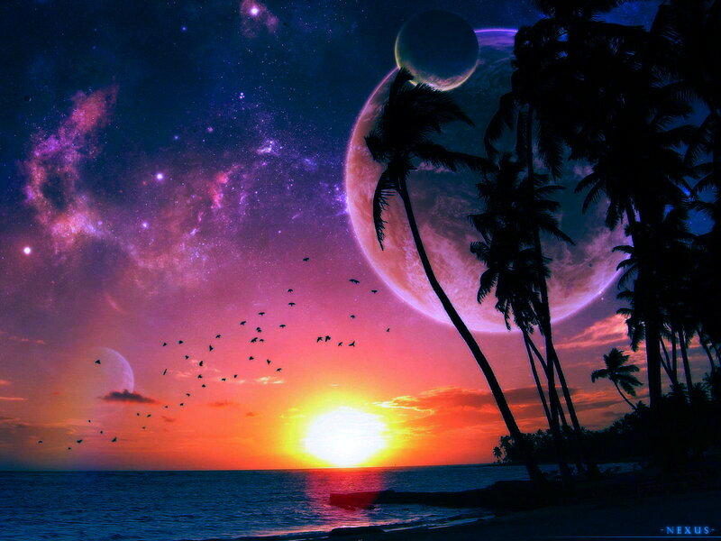 Sunset on Alien Beach — Purple