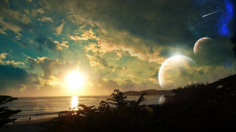 Sunset on Alien Planet — Green