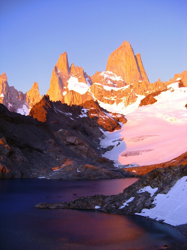 Sunset on Fitz Roy peaks