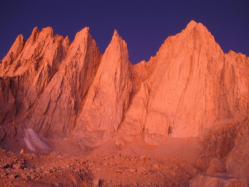 Sunset on mountain peaks