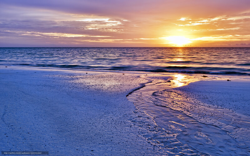 Sunset on Sandy Beach — Orange