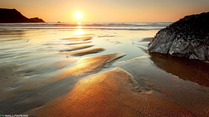 Sunset on Sandy Beach