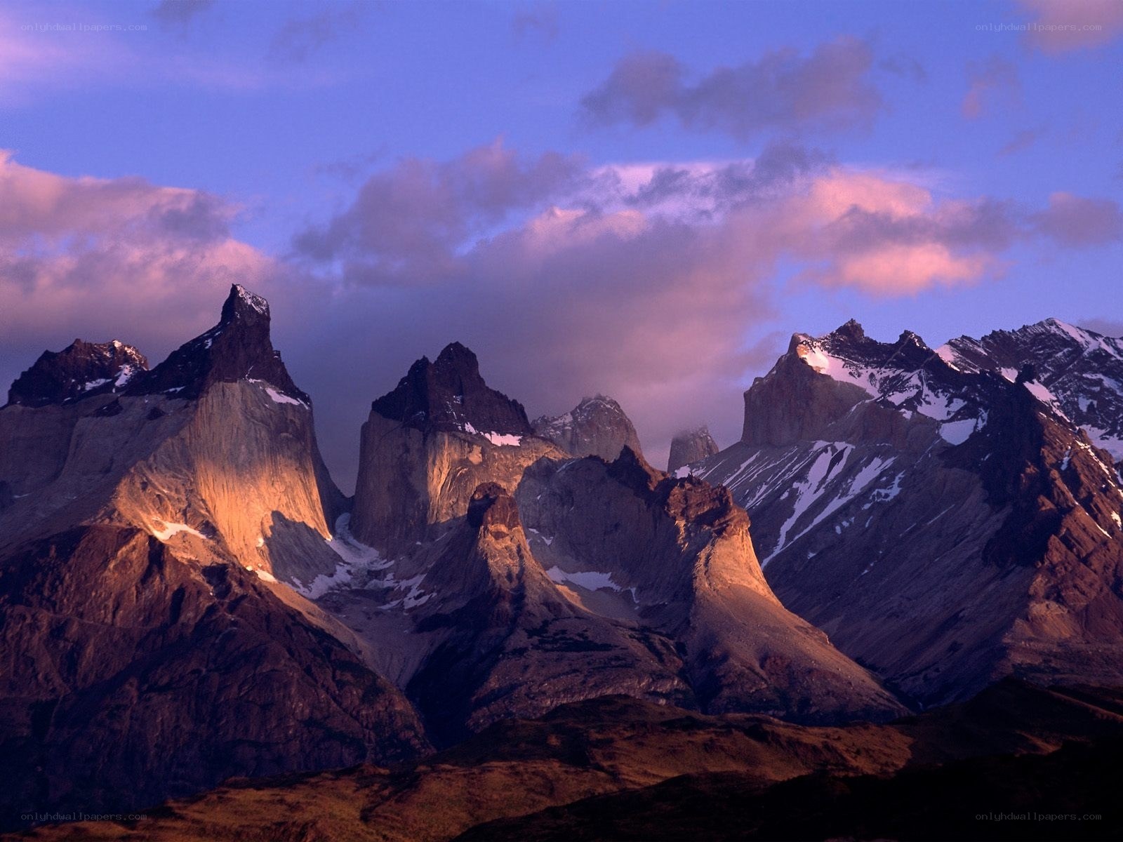 Sunset on the Andes peaks