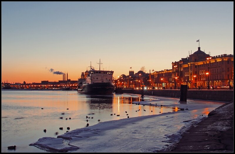 Sunset on the Neva River