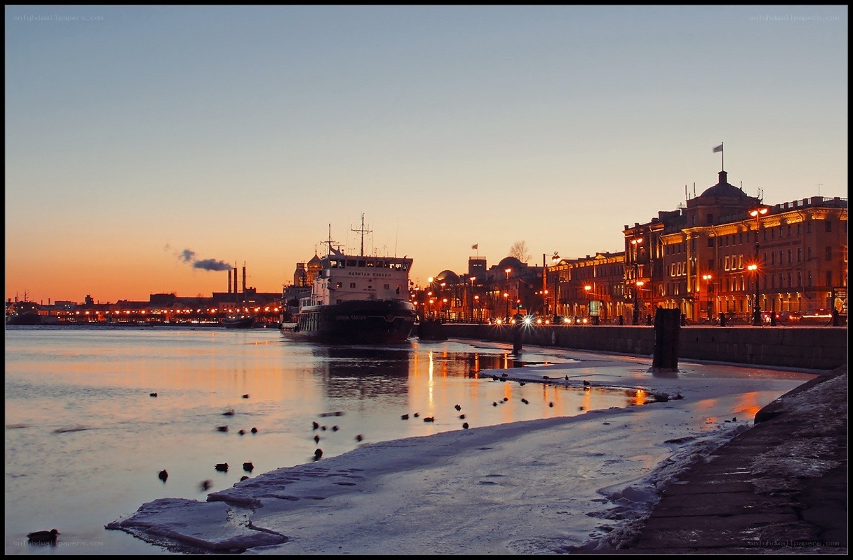 Sunset on the Neva River