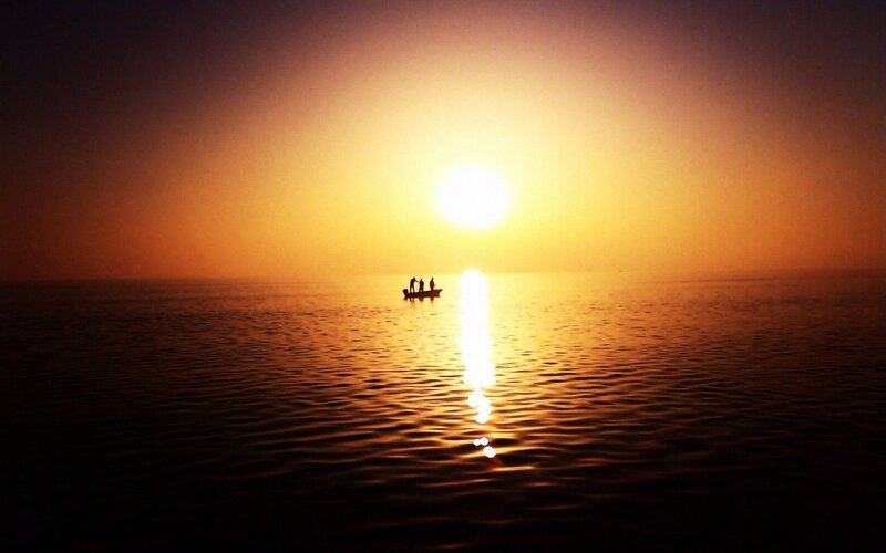 Sunset on the water