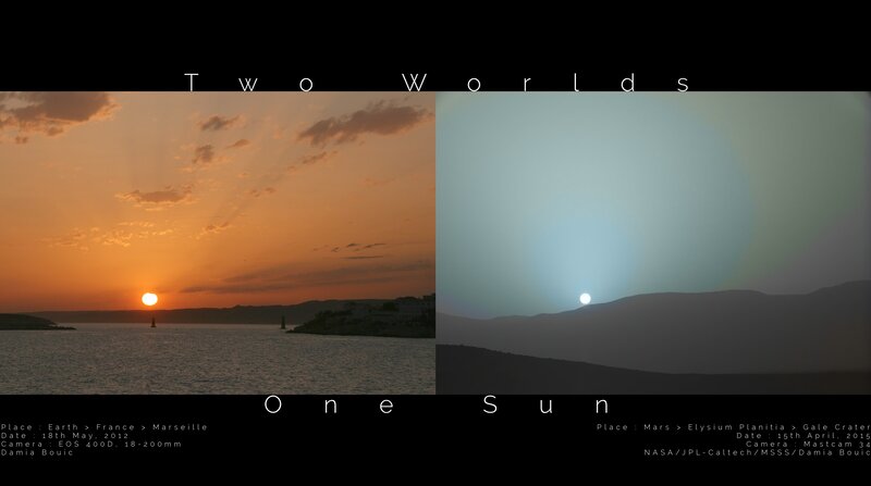 Sunset on Two Planets