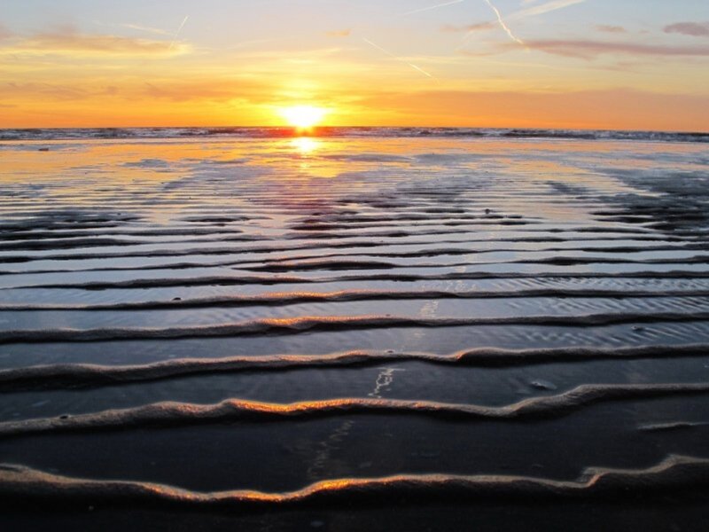 Sunset on Wet Sand — Orange