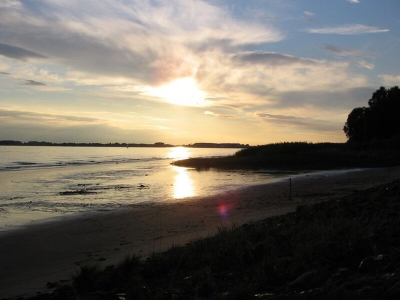 Sunset over a Beach — Blue