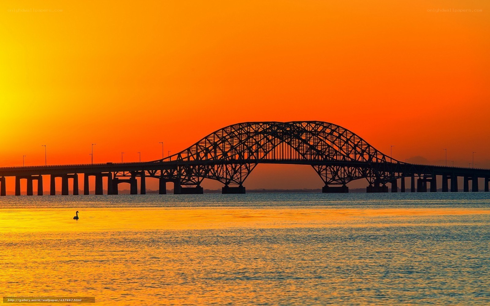Sunset over a bridge