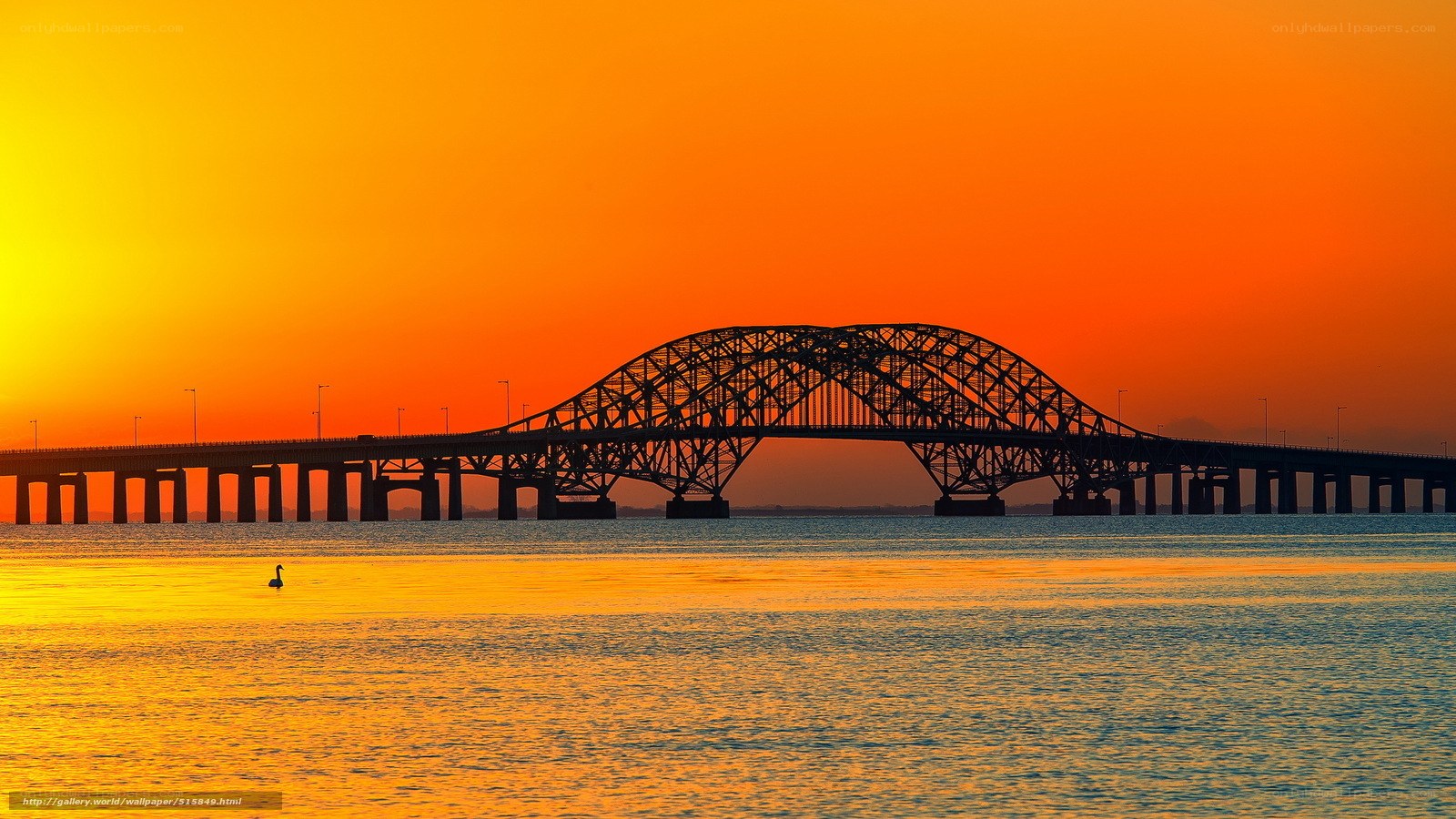 Sunset over a bridge