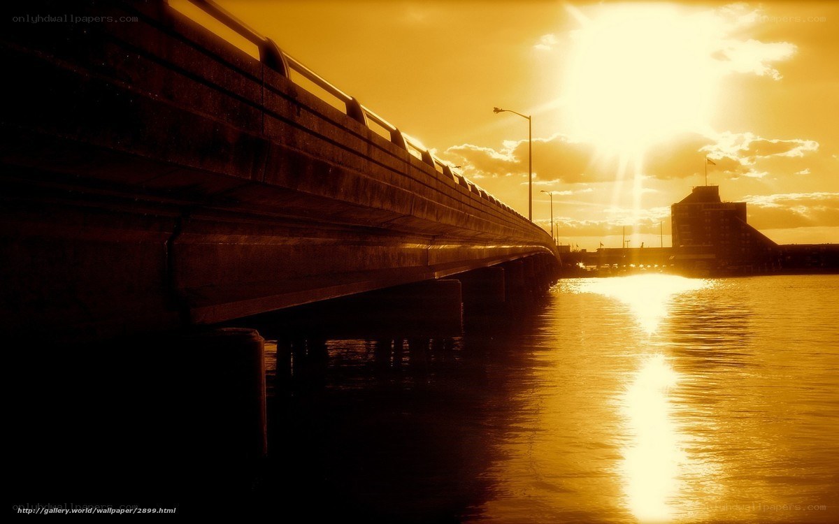 Sunset over a bridge