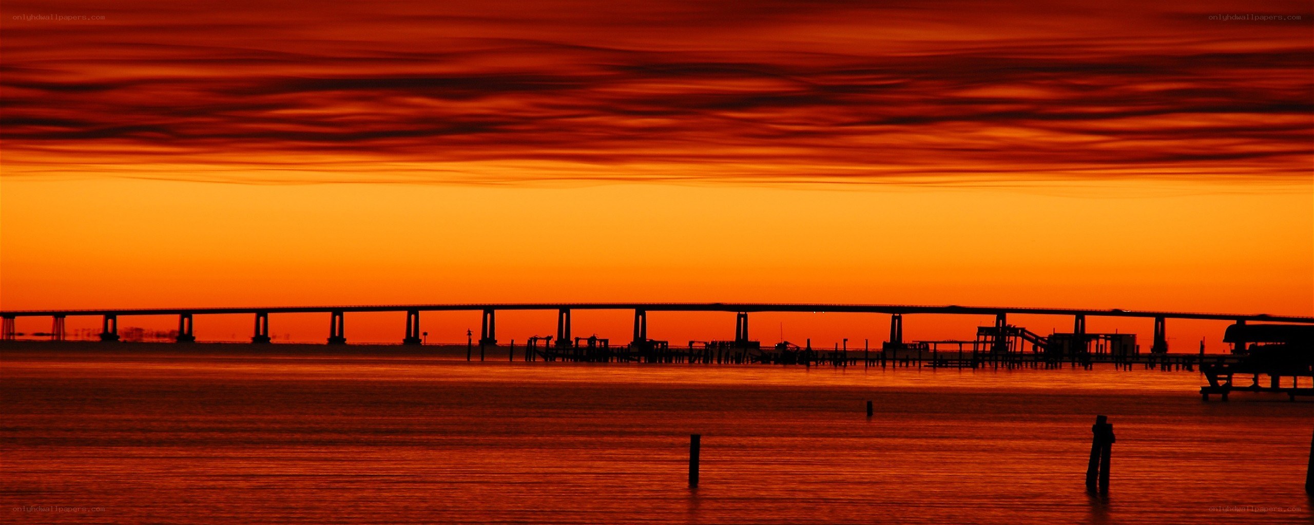Sunset over a bridge