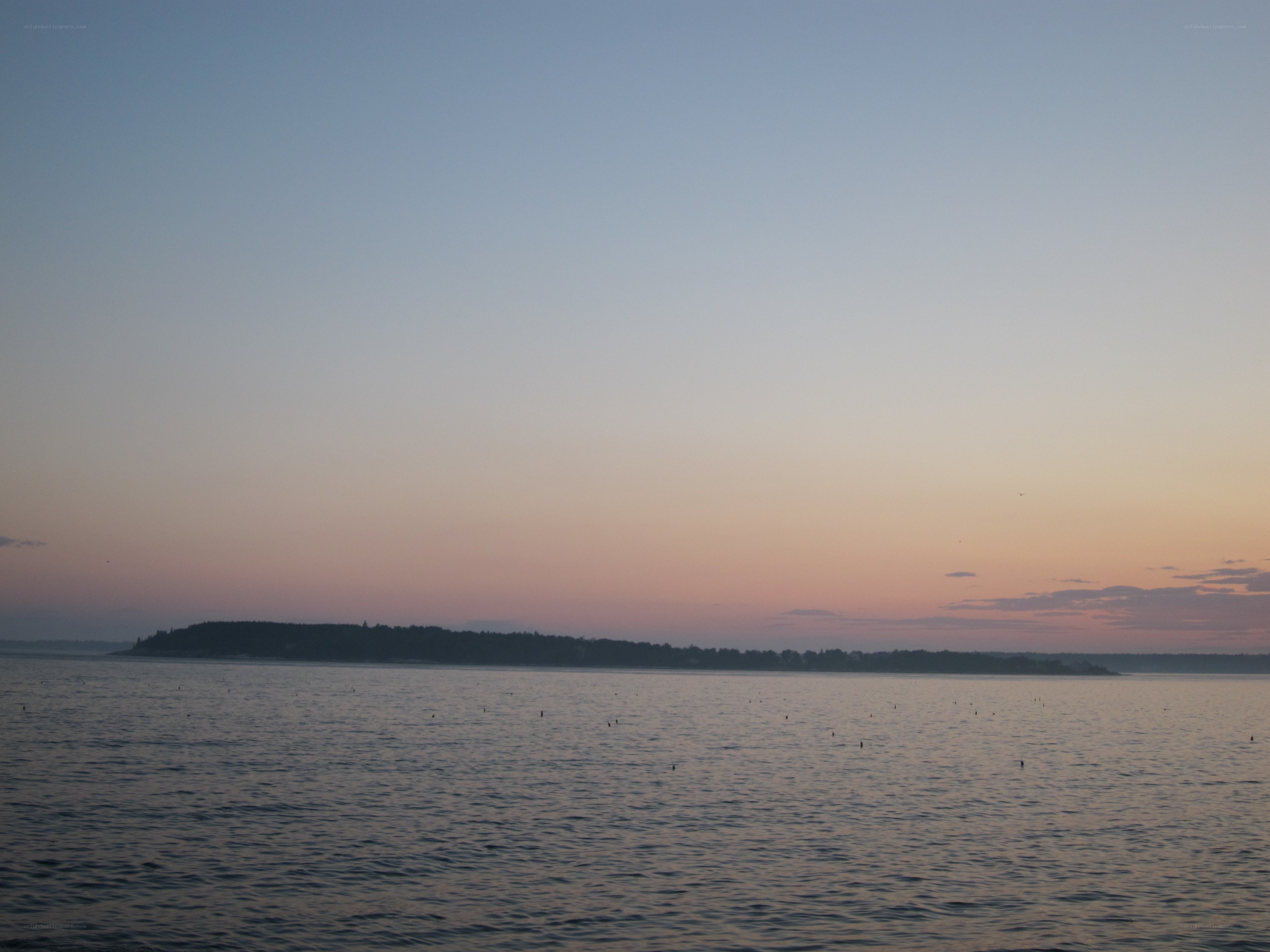 sunset over a calm bay