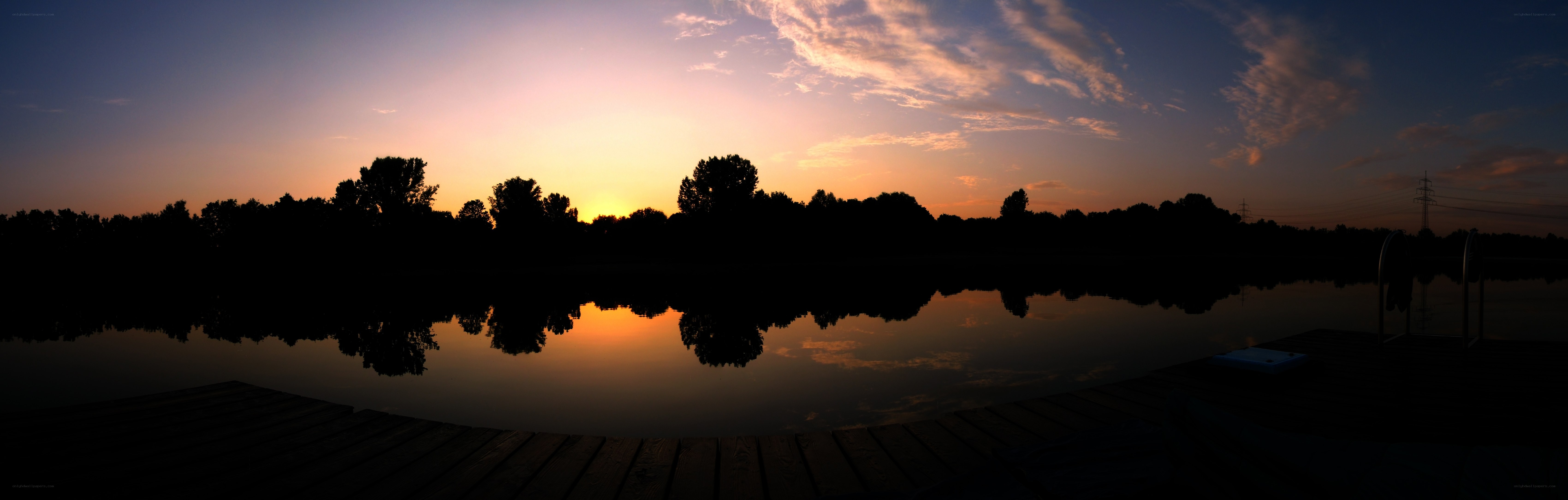 sunset over a calm lake