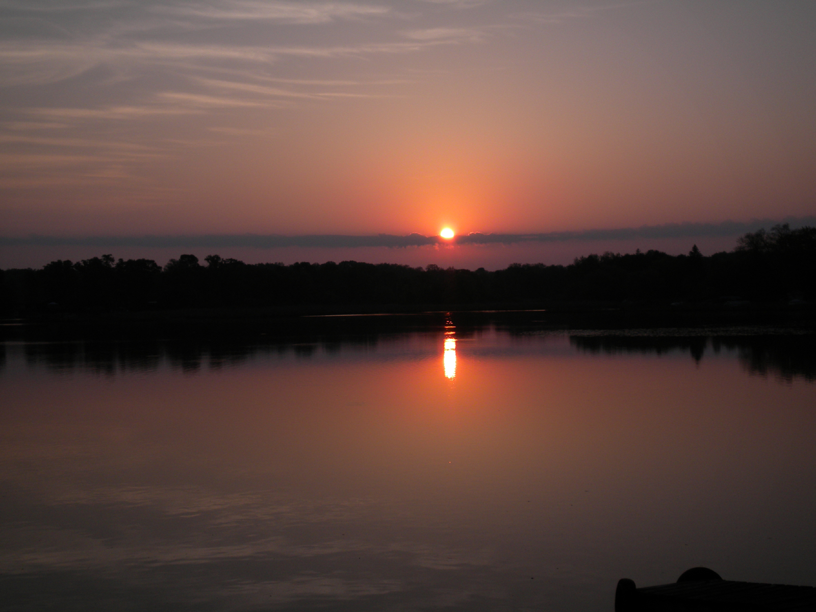 Sunset over a calm lake