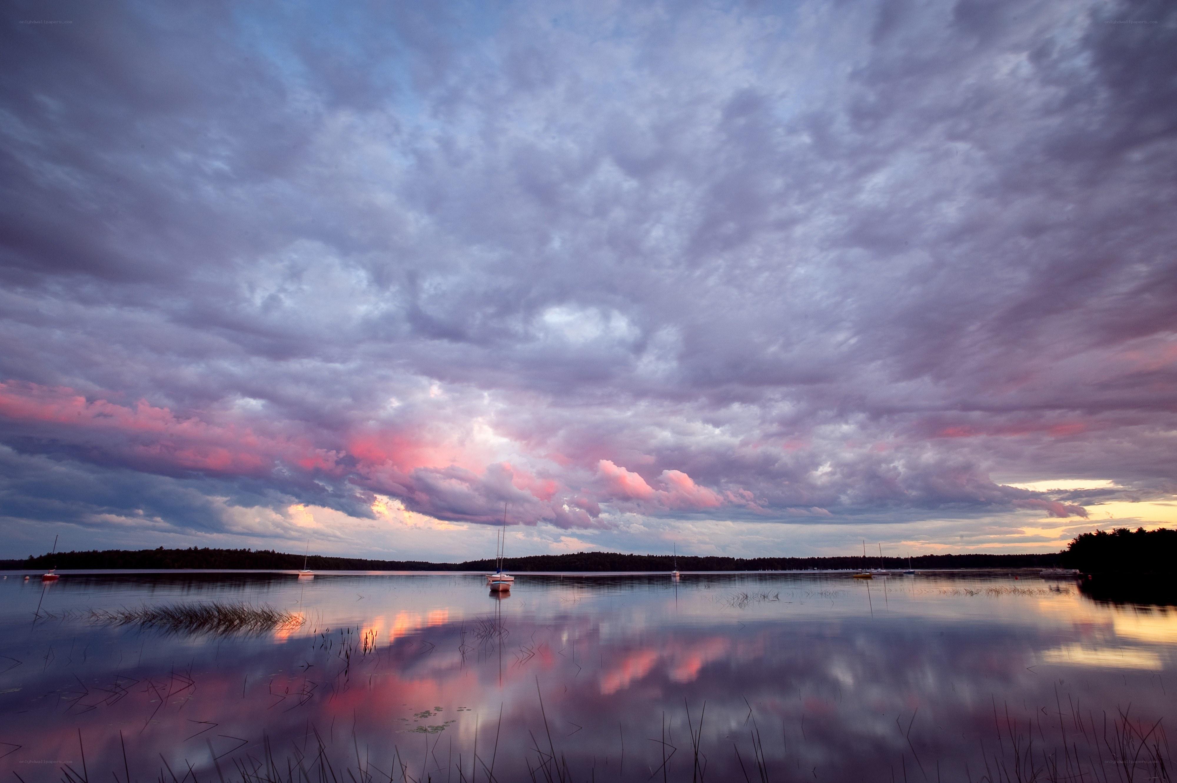 sunset over a calm lake
