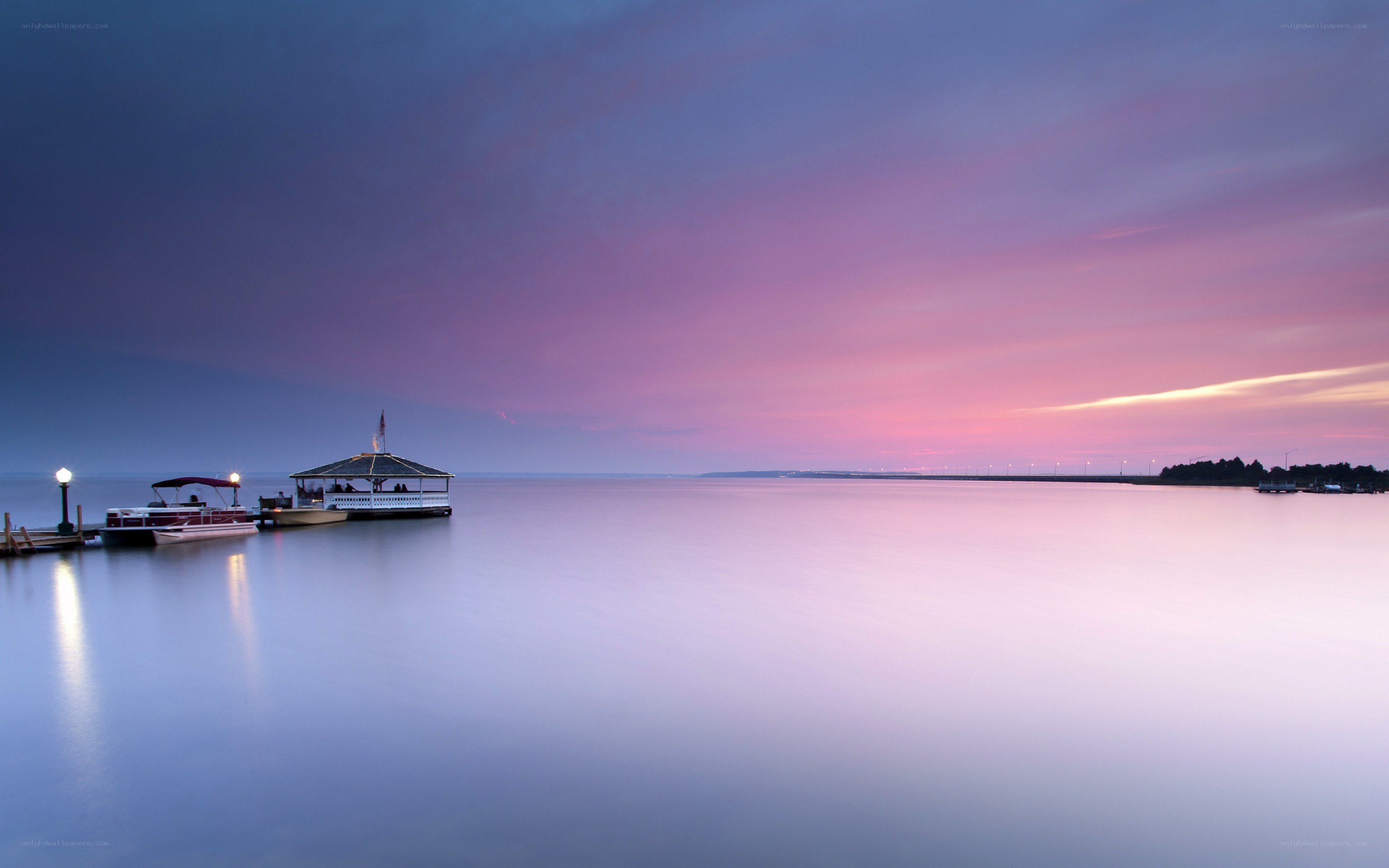 Sunset over a calm lake