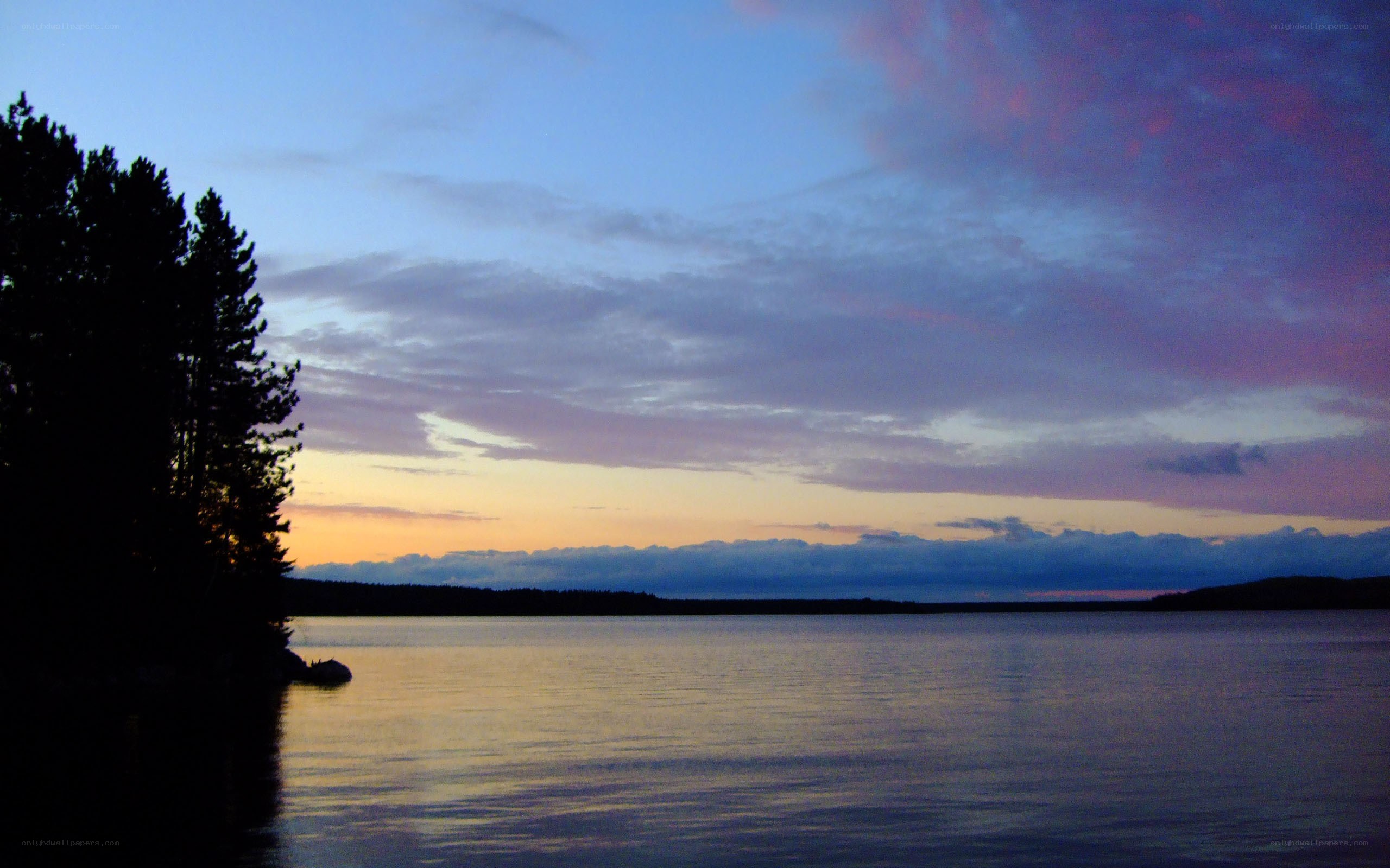 sunset over a calm lake