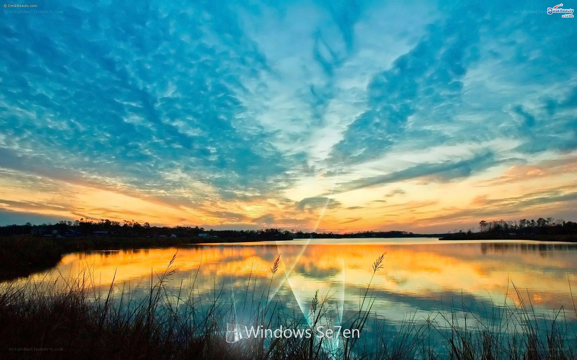 sunset over a calm lake