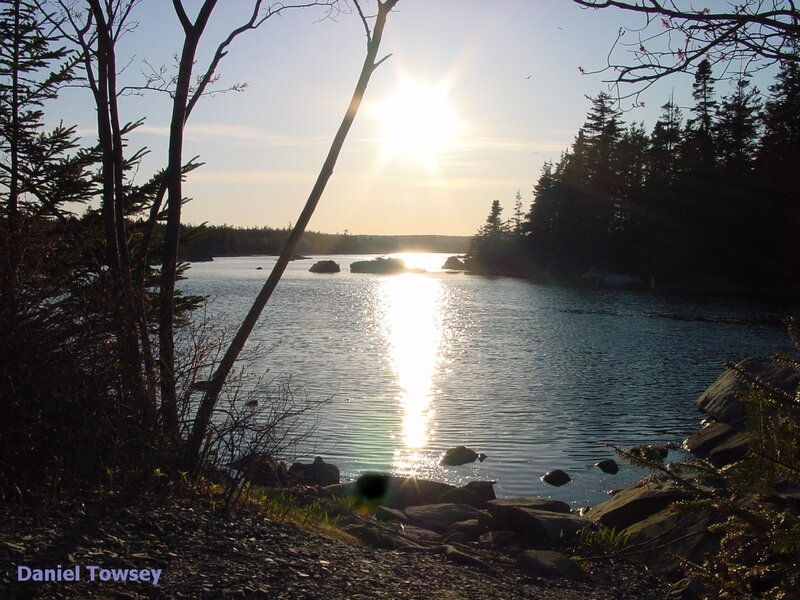 Sunset over a calm lake