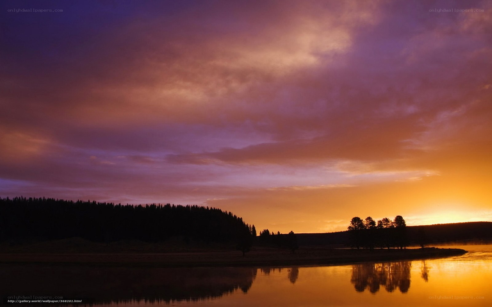 sunset over a calm lake