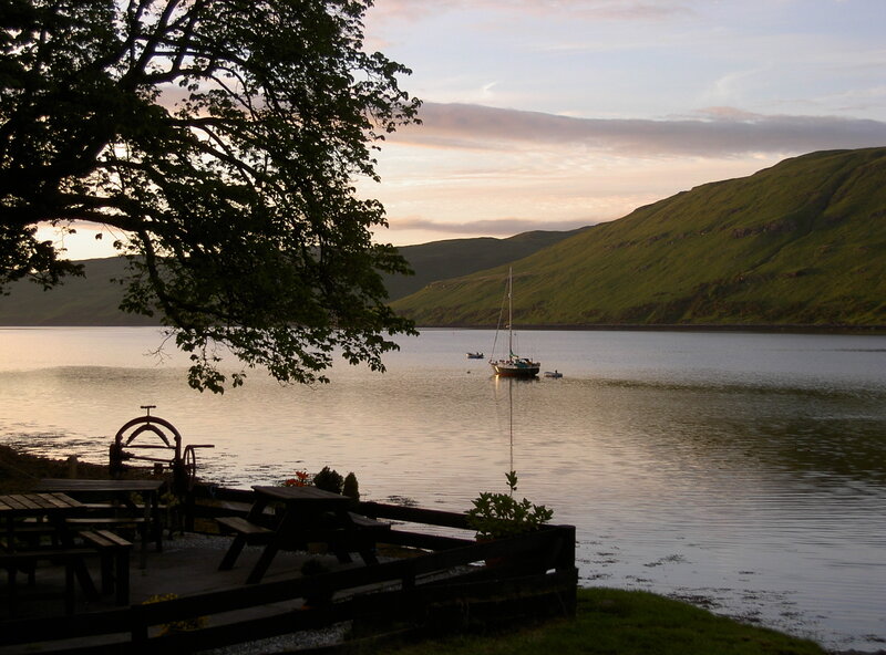 sunset over a calm loch