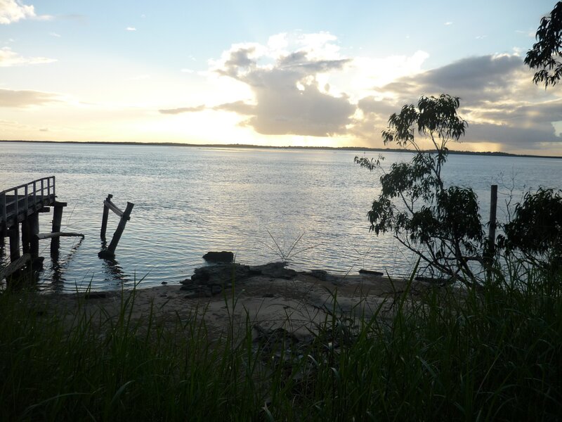 sunset over a calm river