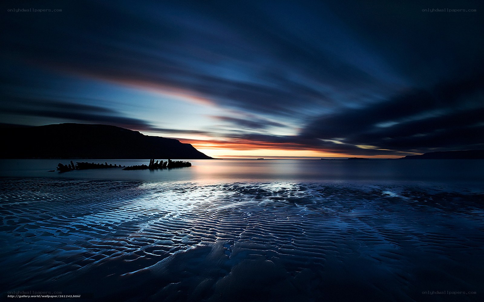 Sunset over a calm sea