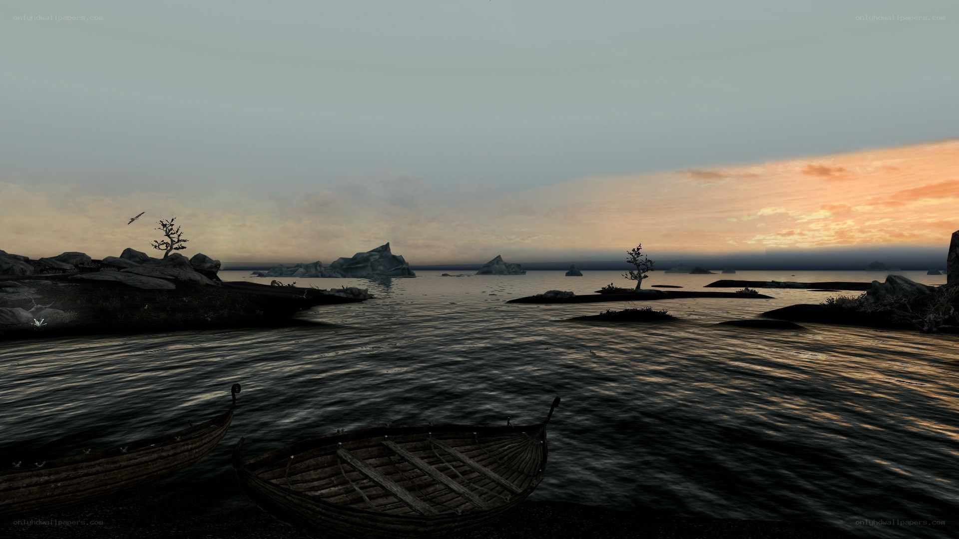 sunset over a calm sea