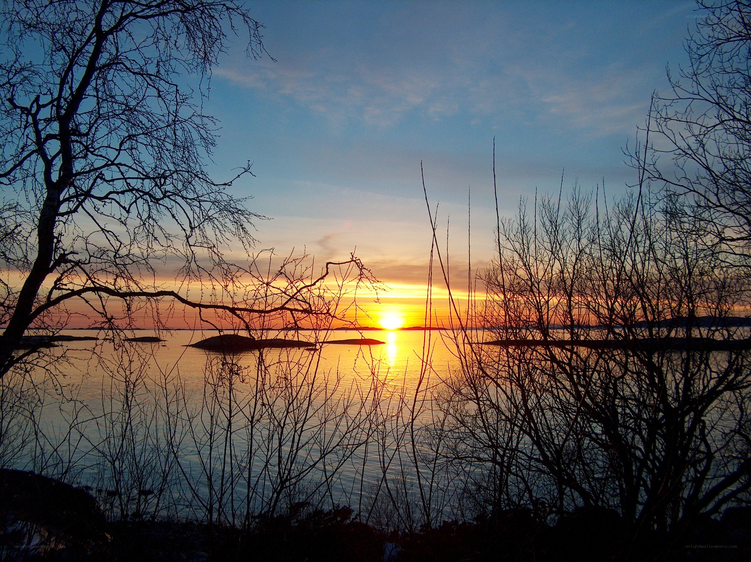 Sunset over a calm sea