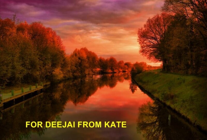 Sunset over a canal