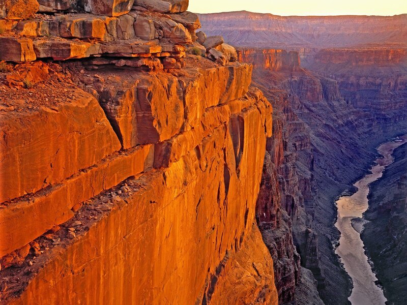 Sunset over a canyon