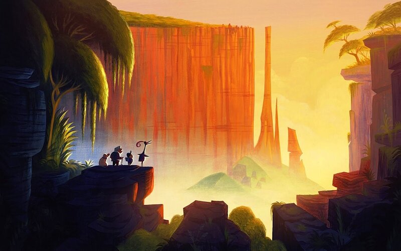 Sunset over a canyon