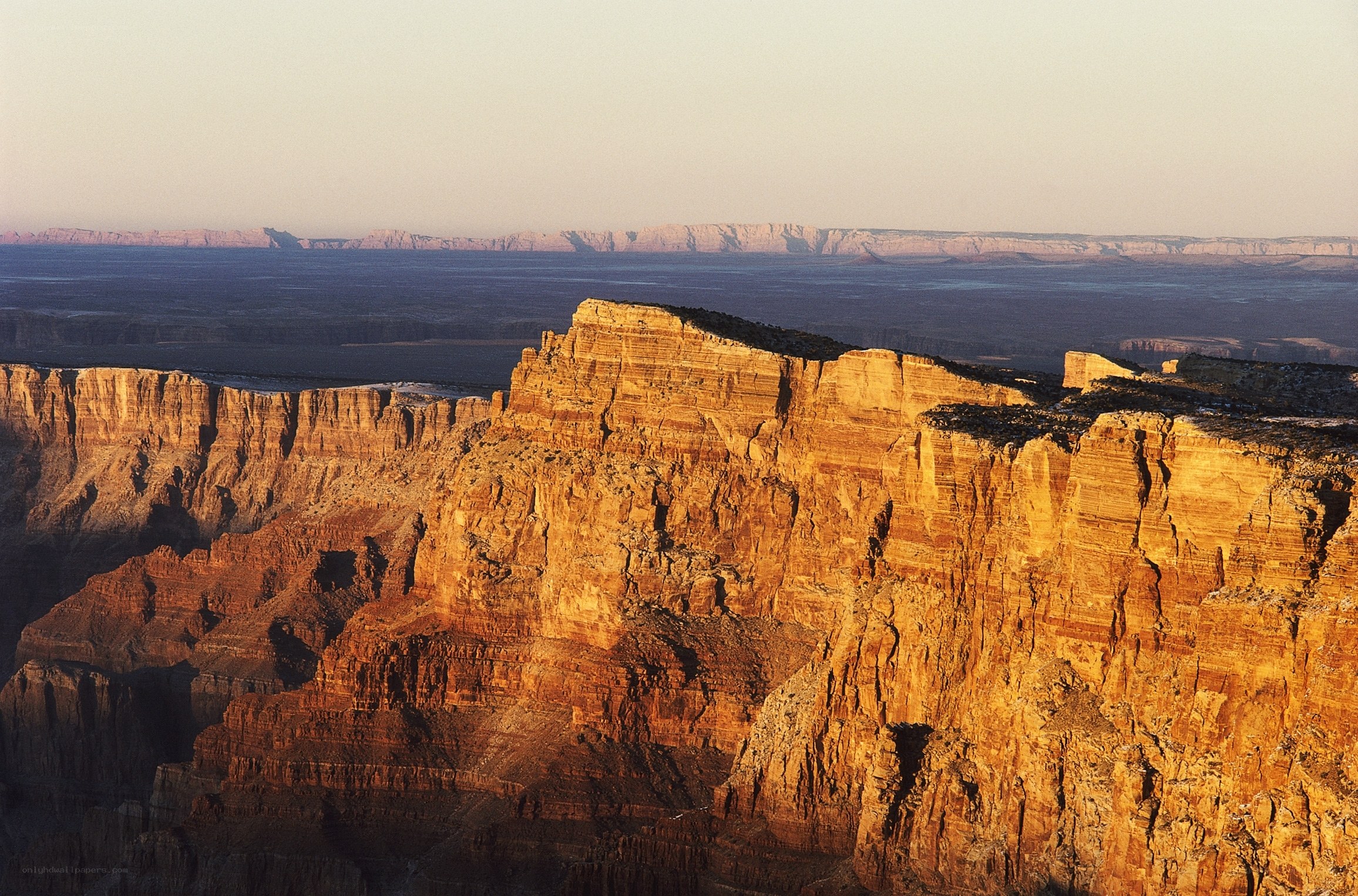 Sunset over a canyon