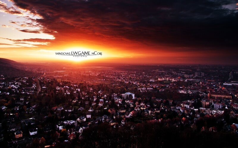 sunset over a city