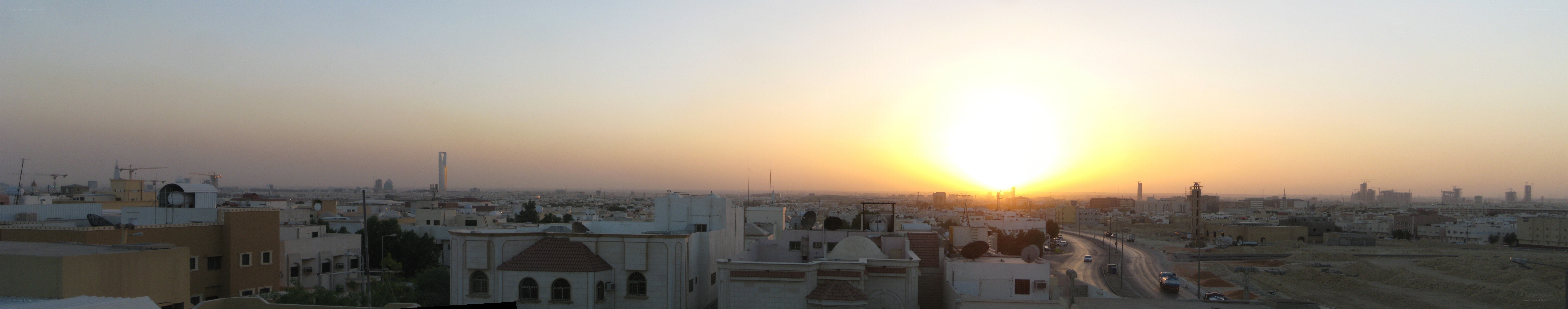 Sunset over a cityscape