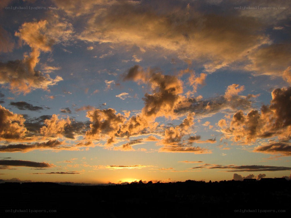 sunset over a cloudy sky