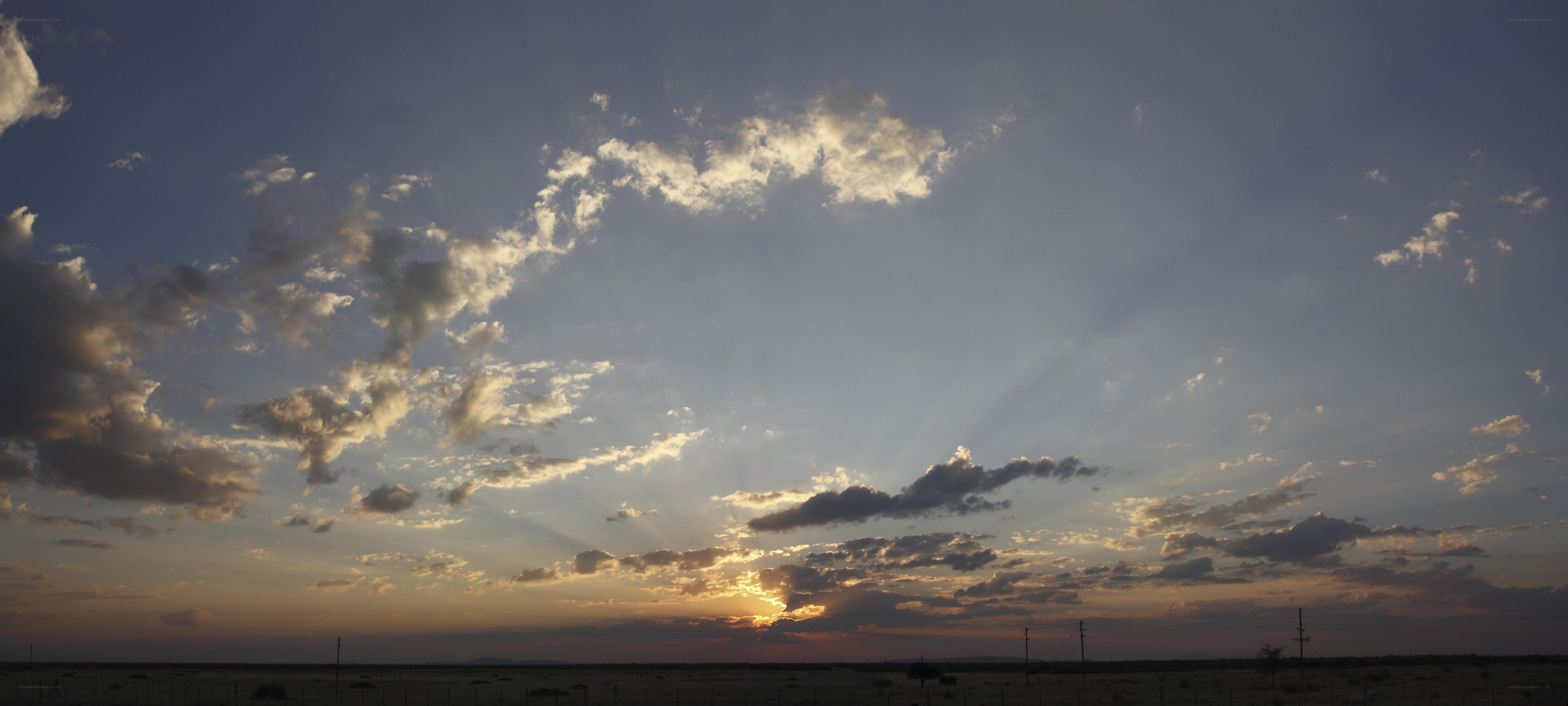 Sunset over a desert landscape