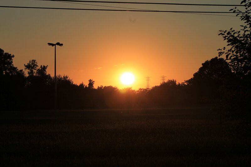 sunset over a field