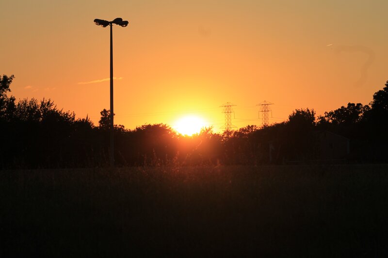 Sunset over a field