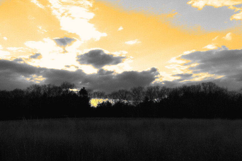 sunset over a field