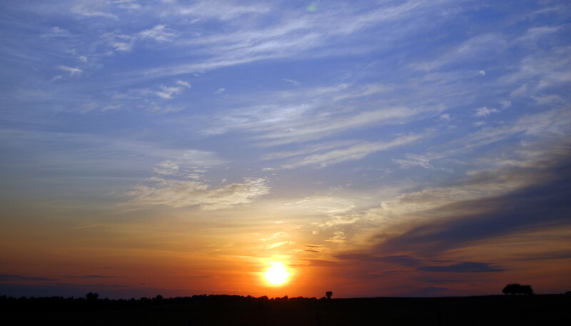 Sunset over a Field — Blue, Serene